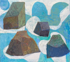 Water Light Rock and Air  oil on canvas  82 x 90 cms